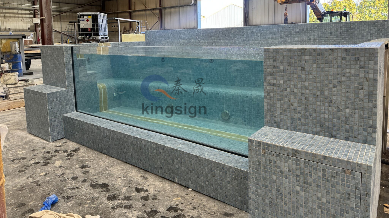 Kingsign 80mm makapal na acrylic sheet para sa display swimming pool window